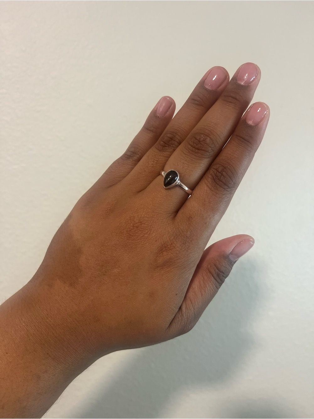 S925 Sterling Silver Teardrop Star Diopside Ring - Picture 3 of 3